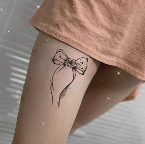 Anti-Reibungs-Nicht Reflektierende Temporäre Kräuter-Tattoo-Aufkleber Mit Schleife, Wasserfest, Für Frauen Und Männer, Semipermanent, Hält 2 Wochen von GoDdis