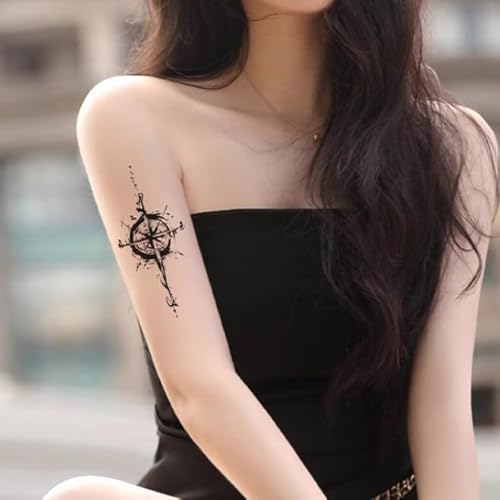 Arm Kompass Kräuter Temporäre Tattoo Aufkleber Gefälschte Männer Wasserdichte Frauen Kompass Saft Semi-Permanent Hält 2 Wochen Nicht Reflektierend Arm Kompass Kräuter Temporäre Tattoo Aufkleber Gefälschte Männer Wasserdichte Frauen Kompass Saft Semi-Permanent Hält 2 Wochen Nicht Reflektierend von GoDdis