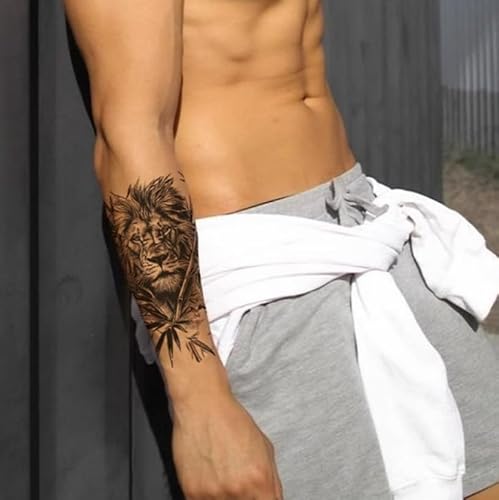 Arm Löwenblume Arm Großflächige Narbenbedeckung Pflanzlicher Temporärer Tattoo-Aufkleber Gefälschte Männer Und Frauen Wasserfest Und Abriebfest Semi-Permanent Hält 2 Wochen von GoDdis