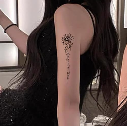 Armrücken Englischer Inspirierender Spruch Sonnenblume Kalb Kräuter Temporärer Tattoo-Aufkleber Gefälschte Männer Und Frauen Wasserfest Semi-Permanent Hält 2 Wochen Armrücken Englischer Inspirierender Spruch Sonnenblume Kalb Kräuter Temporärer Tattoo-Aufkleber Gefälschte Männer Und Frauen Wasserfest Semi-Permanent Hält 2 Wochen von GoDdis
