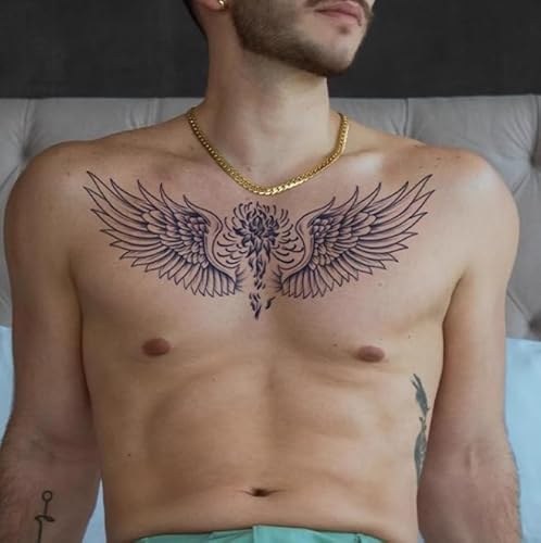 Brust- Und Bauchflügel Pflanzliche Temporäre Tattoo-Aufkleber Gefälschte Männer Und Frauen Wasserdicht Semi-Permanent Halten 2 Wochen von GoDdis
