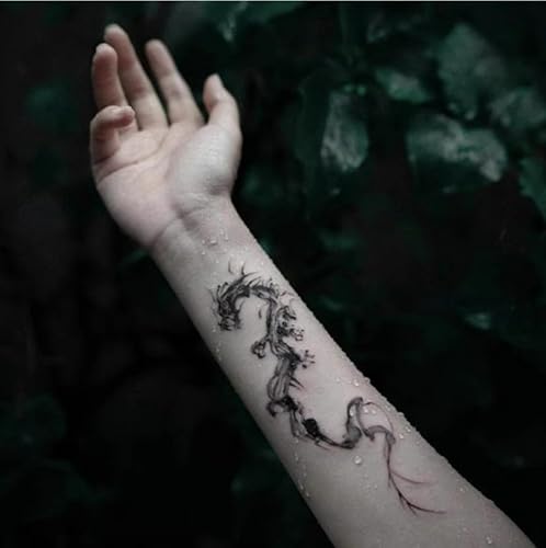 Coole Trendige Männer- Und Frauenarme Im Chinesischen Stil Mit Drachen-Anti-Rub-Kräuter-Tattoo-Aufklebern, Semipermanent, 2 Wochen Haltbar von GoDdis