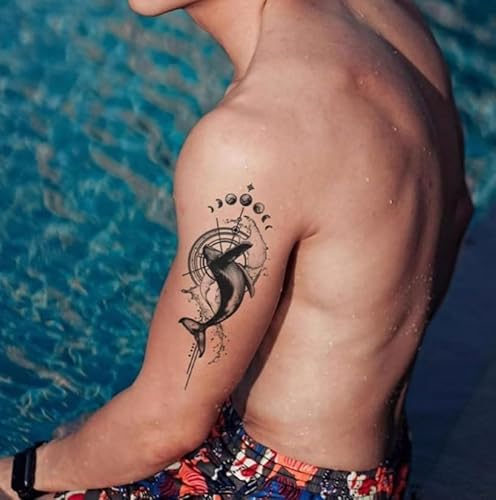 Dominierende Halbarm-Blumenarm-Tattoo-Aufkleber Für Männer Und Frauen, Waschbar, Nicht Reflektierend, Saft, Temporäre Tätowierung, Gefälschte, Halbpermanente Kräuter-Tattoos, 2 Wochen Haltbar von GoDdis