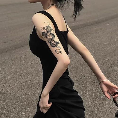 Dominierender Drache Großes Muster Männer Und Frauen Blume Arm Oberschenkel Halber Arm Pflanzliche Temporäre Tattoo Aufkleber Gefälschte Nicht Reflektierende Semi-Permanent Halten 2 Wochen Dominierender Drache Großes Muster Männer Und Frauen Blume Arm Oberschenkel Halber Arm Pflanzliche Temporäre Tattoo Aufkleber Gefälschte Nicht Reflektierende Semi-Permanent Halten 2 Wochen von GoDdis