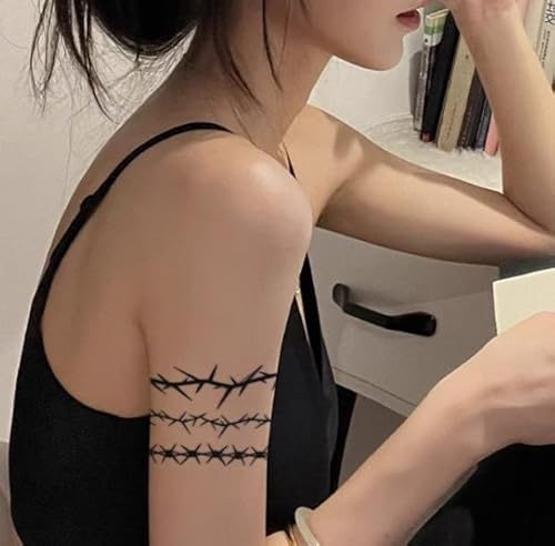 Einfache Linien Armring Dorn Anti-Reibung Nicht Reflektierend Pflanzliche Temporäre Tattoo Aufkleber Gefälschte Saft Semi-Permanent Hält 2 Wochen Wasserdicht Männer Und Frauen Einfache Linien Armring Dorn Anti-Reibung Nicht Reflektierend Pflanzliche Temporäre Tattoo Aufkleber Gefälschte Saft Semi-Permanent Hält 2 Wochen Wasserdicht Männer Und Frauen von GoDdis