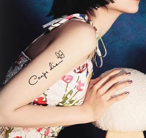Englische Inspirierende Sätze Schlüsselbein Arm Brust Pflanzliche Temporäre Tattoo Aufkleber Gefälschte Männer Und Frauen Wasserdicht Semi-Permanent Anhaltende 2 Wochen von GoDdis