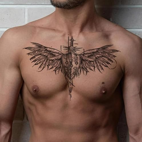 Europäischer Und Amerikanischer Stil Flügel Rücken Nacken Brust Pflanzliche Temporäre Tattoo Aufkleber Gefälschte Männer Und Frauen Wasserdicht Saft Semi-Permanent Anhaltende 2 Wochen von GoDdis