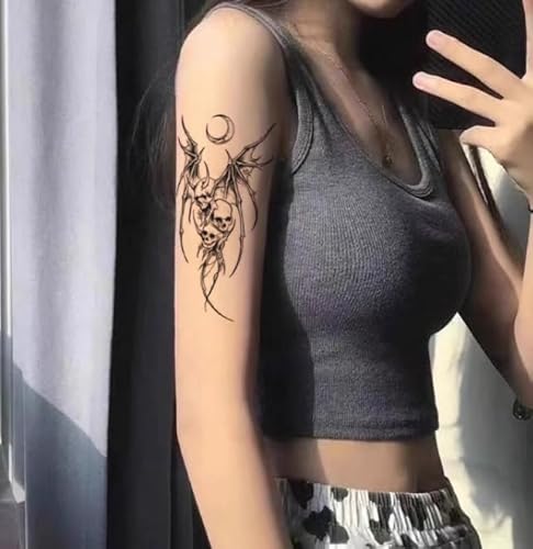 Europäischer Und Amerikanischer Stil Teufelsschädel Arm Blume Arm Kräuter Temporäre Tattoo Aufkleber Gefälschte Saft Semi-Permanent Hält 2 Wochen Männer Und Frauen Wasserdicht Kleine Blume Bein von GoDdis