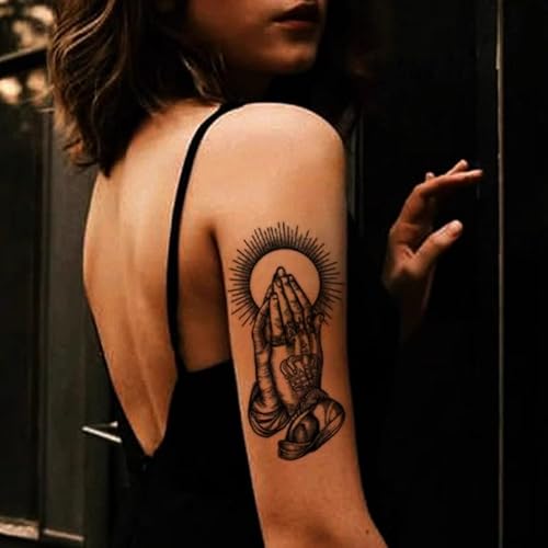 Männer Und Frauen, Die Mit Beiden Händen Beten. Blumenarmsaft-Tattoo-Aufkleber. Gefälschte, Halbpermanente Kräuter-Tattoos, Die 2 Wochen Halten Und Den Halben Arm Nicht Reflektieren. Männer Und Frauen, Die Mit Beiden Händen Beten. Blumenarmsaft-Tattoo-Aufkleber. Gefälschte, Halbpermanente Kräuter-Tattoos, Die 2 Wochen Halten Und Den Halben Arm Nicht Reflektieren. von GoDdis