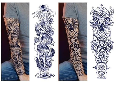 Saftpflanzentinte Ist Wasserfest Semipermanent Und Langlebig Für 2 Wochen Temporäre Tattoo-Aufkleber Mit Simuliertem Tattoo-Blumenarm-Totem Für Männer Und Frauen Sind Nicht Reflektierend von GoDdis