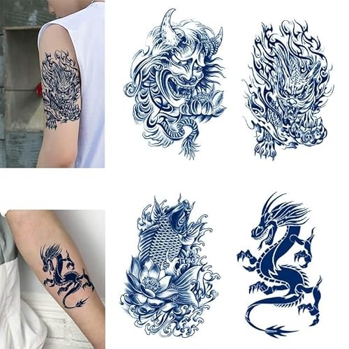 Tiger-Kräuter-Tattoo-Aufkleber, Saft, Semi-Permanenter, Wasserdichter Skorpion-Arm-Simulationsaufkleber Für Herren Dauer Von Zwei Wochen Temporäre Tattoo Fake Tattoo Aufkleber von GoDdis