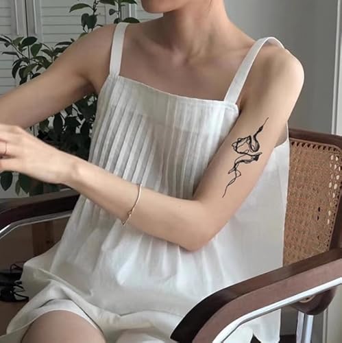 Wasserdichte Temporäre Tattoo-Aufkleber Mit Pflanzenkräutern, Gefälschtes Schlangenmuster Für Männer Und Frauen, Nicht Reflektierend, Reibungshemmend, Halbpermanent, Hält 2 Wochen von GoDdis