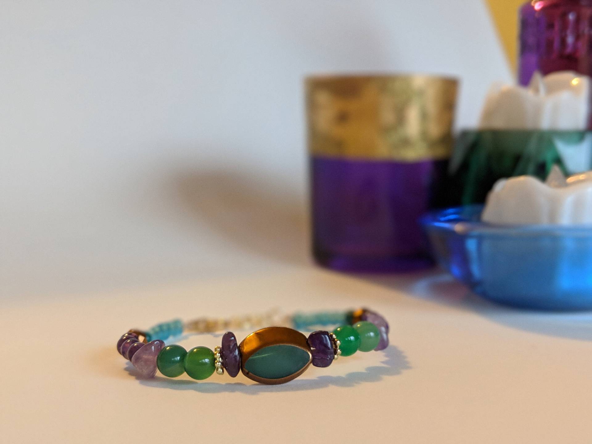 Amethyst Und Jade Armband von GoForTheBoldBoutique