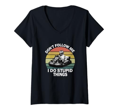 Damen Retro Gokart Shirt | Go-Kart, Kartbahn, GoKart Fahren, T-Shirt mit V-Ausschnitt Damen Retro Gokart Shirt | Go-Kart, Kartbahn, GoKart Fahren, T-Shirt mit V-Ausschnitt von GoKart TShirt Collection