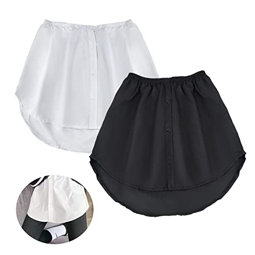 GoPaw 2 StüCk Damen Mini Unterrock Lower Skirt,Hemd VerläNgerung Rock,Blusenrock HemdverläNgerung,Sweep Hemd VerläNgerung Rock von GoPaw