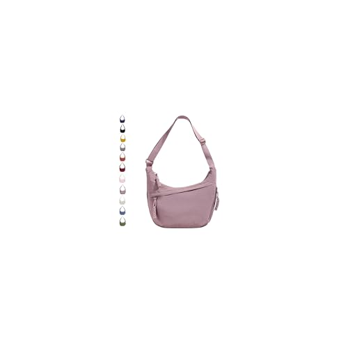 GoPaw Damen Halbmond Schultertasche Hobo Halfmoon Bag Crossbody Moon Bag mit Verstellbarer Schultergurt Damen Halbmond Tasche (Taro-Lila) von GoPaw