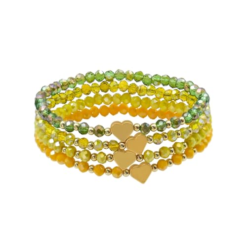 GoPaw Damen Kristall Perlen Armband, Mehrschichtiges Steine Armbands, Damen Kristall Perlen Armband Paar/Freundschafts/Partner Armbänder von GoPaw