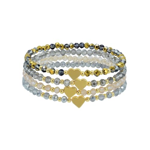 GoPaw Damen Kristall Perlen Armband, Mehrschichtiges Steine Armbands, Damen Kristall Perlen Armband Paar/Freundschafts/Partner Armbänder von GoPaw