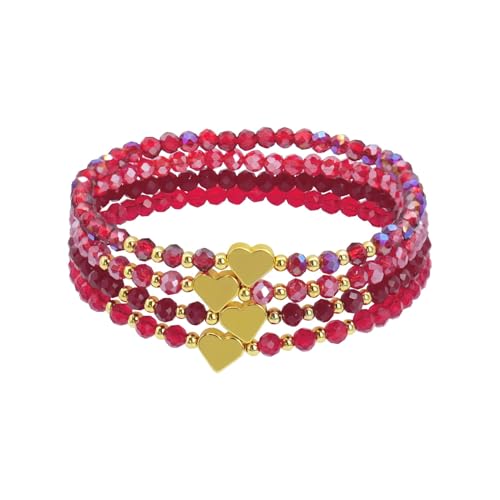 GoPaw Damen Kristall Perlen Armband, Mehrschichtiges Steine Armbands, Damen Kristall Perlen Armband Paar/Freundschafts/Partner Armbänder von GoPaw