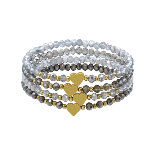 GoPaw Damen Kristall Perlen Armband, Mehrschichtiges Steine Armbands, Damen Kristall Perlen Armband Paar/Freundschafts/Partner Armbänder von GoPaw