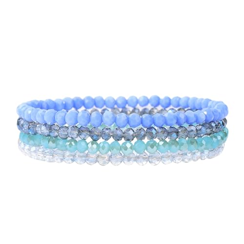 GoPaw Damen Kristall Perlen Armband,Mehrschichtiges Steine Armband,Damen Kristall Perlen Armband,Paar/Freundschafts/Partner Armbänder (Blau 6) von GoPaw