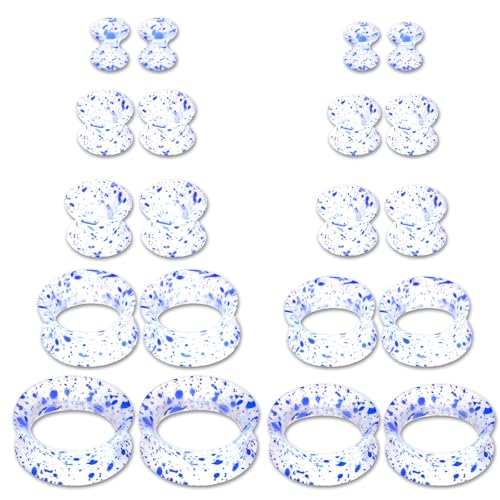 GoPaw Silikon Flesh Tunnel Ohrplug, 20 Stück Hollow Silikon Tunnel Plugs Ohrdehner Plug Flexible Stretching Expander Ohr Piercing Schmuck für Männer Frauen 4-20mm (Weiß A-Dünner) von GoPaw