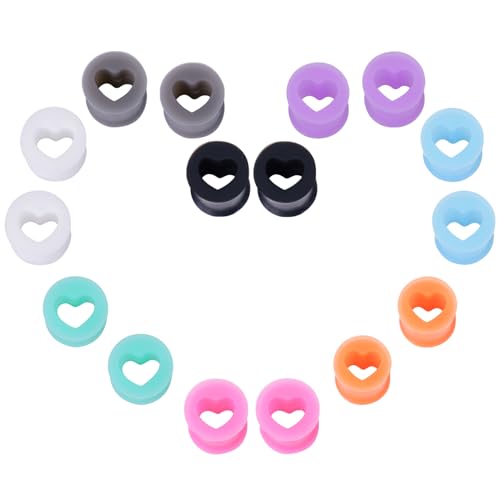 GoPaw Silikon Tunnel Plugs Ohr Piercing, 8 Paar Flexibel Flesh-Tunnel aus Silikon Extra Soft Silikon Ohr Tunnel Set Ohr Plug Expander für Frauen Männer 4/6/8/10/12/14mm (10mm) von GoPaw