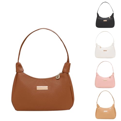 GoPaw Y2K Unterarmtasche Handtasche,Kleine Taschen FüR Damen,PU Leder Schultertasche,Tasche Damen Klein für Frauen Dating Party Einkaufe (Braun) von GoPaw