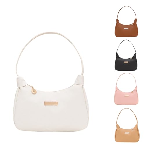 GoPaw Y2K Unterarmtasche Handtasche,Kleine Taschen FüR Damen,PU Leder Schultertasche,Tasche Damen Klein für Frauen Dating Party Einkaufe (Weiß) von GoPaw