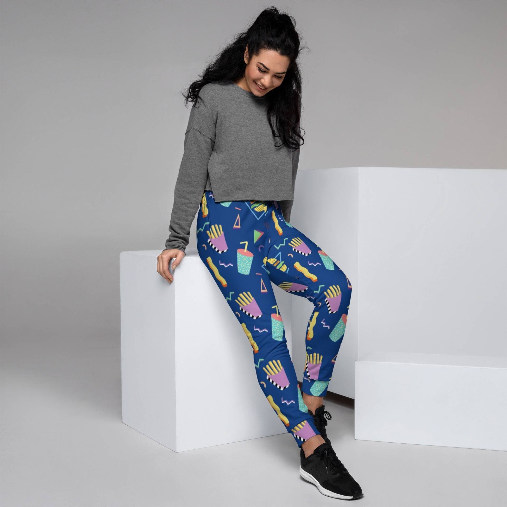 Fast Food 80Er Jahre Memphis Pj Hose | Burger Fries Soda Muster Frauen Jogger Taschen Damen Jogginghose Schlafanzug Xs-3Xl von GoPolarisStudio