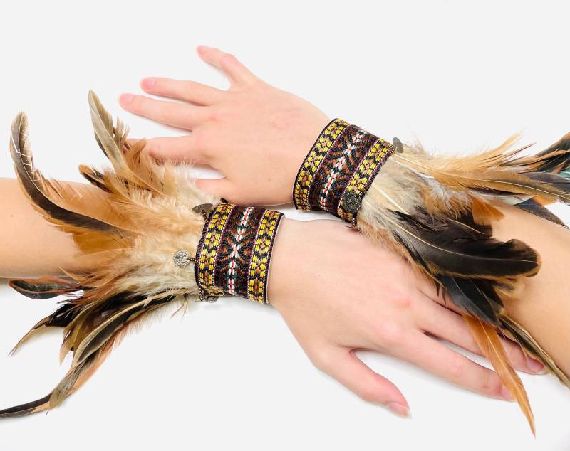 Feder Handmanschetten Vogel Kostüm Victorian Burlesque Fantasy Federn Halloween von GoToBoutique