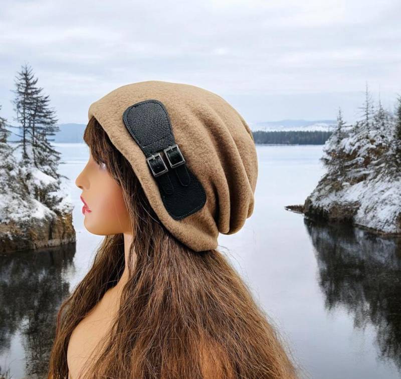 Schnalle Slouchy Beanie Steampunk Chemo Strickmütze von GoToBoutique