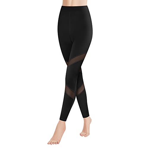 GOVIA 1er Pack Sport Leggings Damen lang High Waist Push Up Sportleggings Gym Pants Sporthose Elastisch Bauchweg Yoga Hose Fitnesshose Laufhose 4132 Schwarz S-M von GOVIA