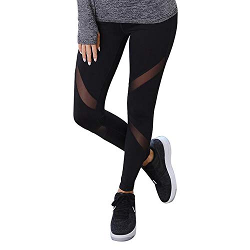 GOVIA 1er Pack Sport Leggings Damen lang High Waist Push Up Sportleggings Gym Pants Sporthose Elastisch Bauchweg Yoga Hose Fitnesshose Laufhose 4107 Schwarz 2XL-3XL von GOVIA