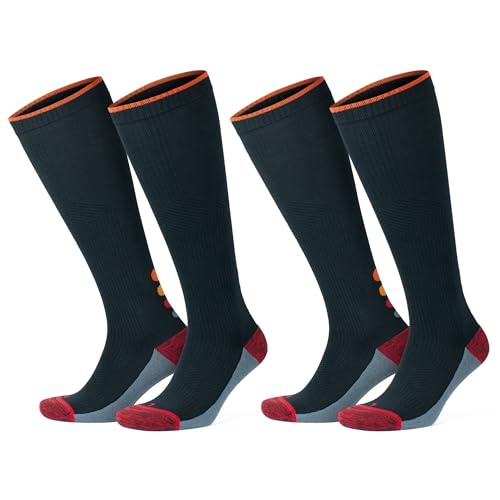 GoWith 1-2 Paar Kompressionsstrümpfe Damen & Herren (20-30 mmHg Klasse 2) Cushioned Stützstrümpfe, Thrombosestrümpfe, Kompressionssocken, Plantarfasziitis Socken, Sportsocken, Laufsocken 3595 von GoWith