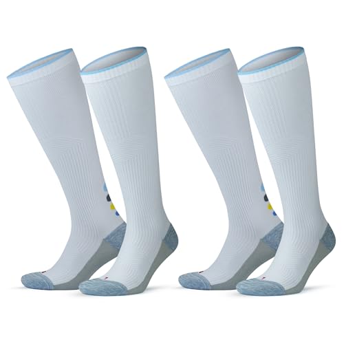 GoWith 1-2 Paar Kompressionsstrümpfe Damen & Herren (20-30 mmHg Klasse 2) Cushioned Stützstrümpfe, Thrombosestrümpfe, Kompressionssocken, Plantarfasziitis Socken, Sportsocken, Laufsocken 3595 von GoWith