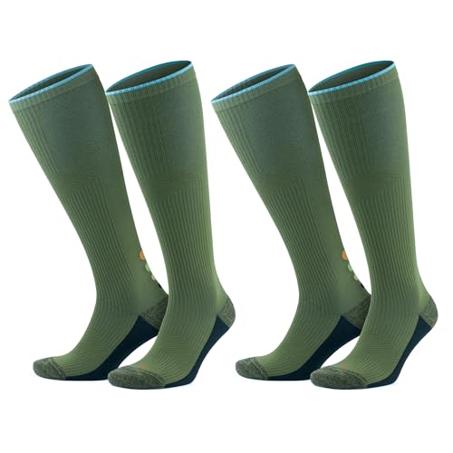 GoWith 1-2 Paar Kompressionsstrümpfe Damen & Herren (20-30 mmHg Klasse 2) Cushioned Stützstrümpfe, Thrombosestrümpfe, Kompressionssocken, Plantarfasziitis Socken, Sportsocken, Laufsocken 3595 von GoWith