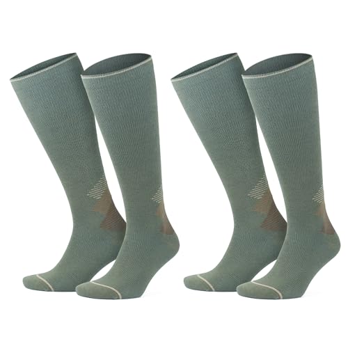 GoWith 1-2 Paar Merino Kompressionsstrümpfe Damen Herren (15-20 mmHg Klasse 1) Cushioned Stützstrümpfe, Thrombosestrümpfe Kompressionssocken, Plantarfasziitis Socken, Reisesocken, Schwangerschaft 3591 von GoWith