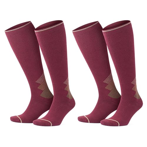 GoWith 1-2 Paar Merino Kompressionsstrümpfe Damen Herren (15-20 mmHg Klasse 1) Cushioned Stützstrümpfe, Thrombosestrümpfe Kompressionssocken, Plantarfasziitis Socken, Reisesocken, Schwangerschaft 3591 von GoWith