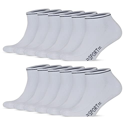 GoWith 12 Paar Bunte Sneaker Socken aus Baumwolle, Atmungsaktive Kurz Socken für Herren, Laufsocken für Männlich, Ohne Muster Sport Socken, OEKO TEX, 39-42, 3115 von GoWith