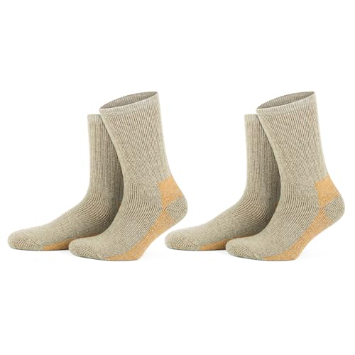 GoWith 1-2 Paar Alpaka Socken, Extra Dicke, Gepolsterte Wollsocken für Damen und Herren, Vollfrottee Thermosocken, Warme Wintersocken für Outdoor, Wandern und Trekking, Cushioned Crew Socken 6005 6006 von GoWith