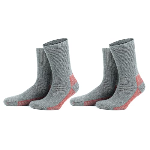 GoWith 1-2 Paar Alpaka Socken, Extra Dicke, Gepolsterte Wollsocken für Damen und Herren, Vollfrottee Thermosocken, Warme Wintersocken für Outdoor, Wandern und Trekking, Cushioned Crew Socken 6005 6006 von GoWith