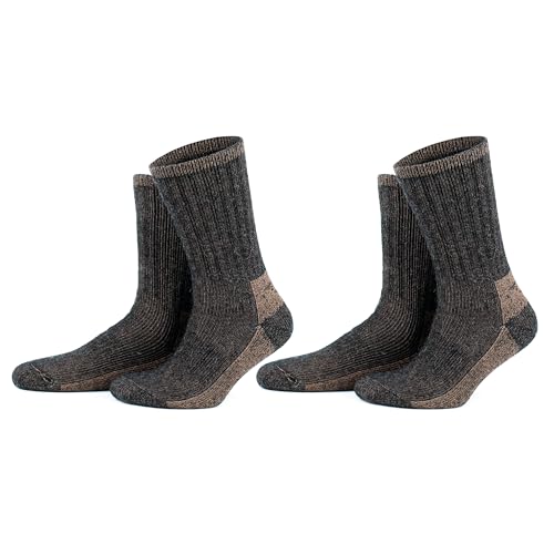 GoWith 2 Paar Alpaka Wollsocken Herren Damen Unisex Thermo Crew Socken für Wandern Arbeit Outdoor Mod:6006 von GoWith