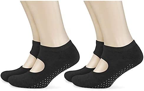 GoWith 2 Paar Silikon bedruckte rutschfeste Sohle Handtuch unterstützt Baumwolle Yoga Pilates Fitness und Aktivität Socken von GoWith