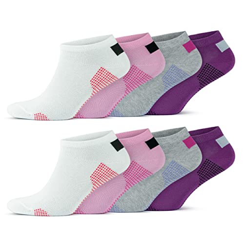 GoWith 4-8-12 Paar Sneaker Socken, Kurz Baumwolle Sportsocken für Damen, Perfekte Passform, Weiche und Bequeme, Atmungsaktiv Füßlinge, Laufsocken 2110 von GoWith
