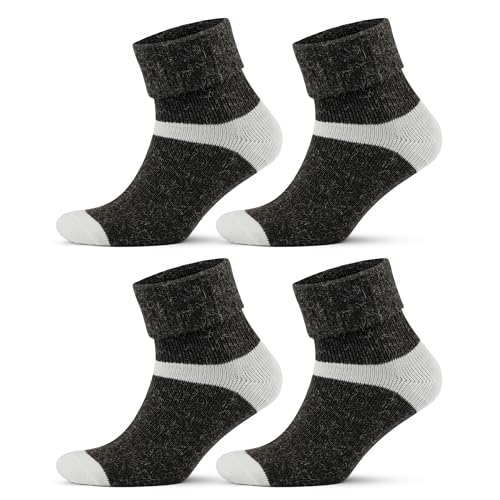 GoWith 4 Paar Alpaka Wollsocken Herren Damen Unisex Thermo Crew Socken für Wandern Arbeit Outdoor Mod:2056 von GoWith