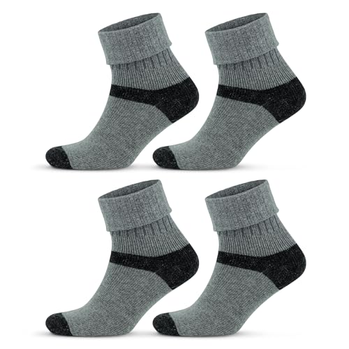 GoWith 4 Paar Alpaka Wollsocken Herren Damen Unisex Thermo Crew Socken für Wandern Arbeit Outdoor Mod:2056 von GoWith