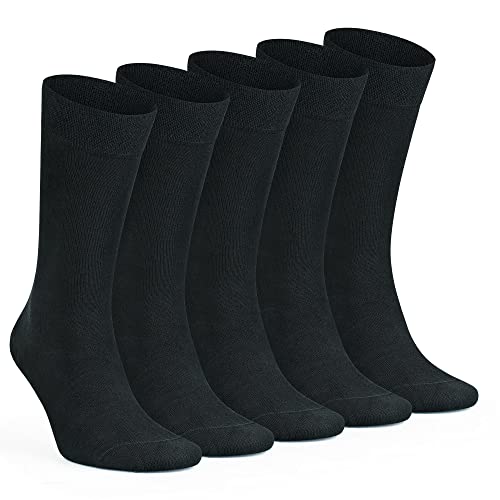GoWith 5 Pairs Unisex Compact Cotton Business Socks, Seamless, Moisture Wicking Dress Socks for Men/Women, Black, Model: 3556 von GoWith