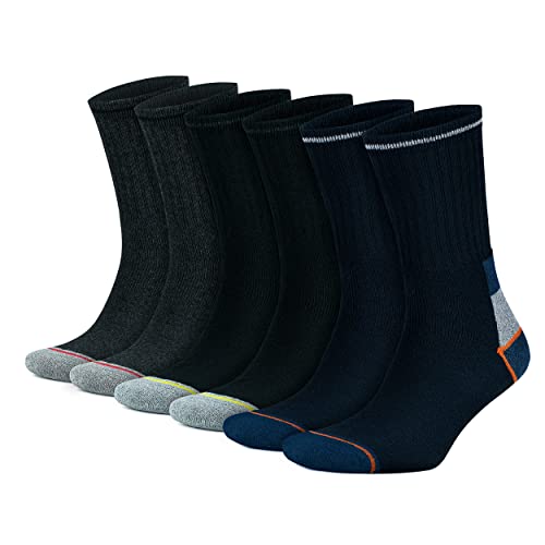 GoWith 6 Paar Arbeitssocken aus Baumwolle für Herren, Work Socken, Jeans Socken, Verstärkte Fersen und Zehenbereich, Dicke Atmungsaktive Wandersocken, Spitze Handgekettelt, Frottezohle, Outdoor 6016 von GoWith