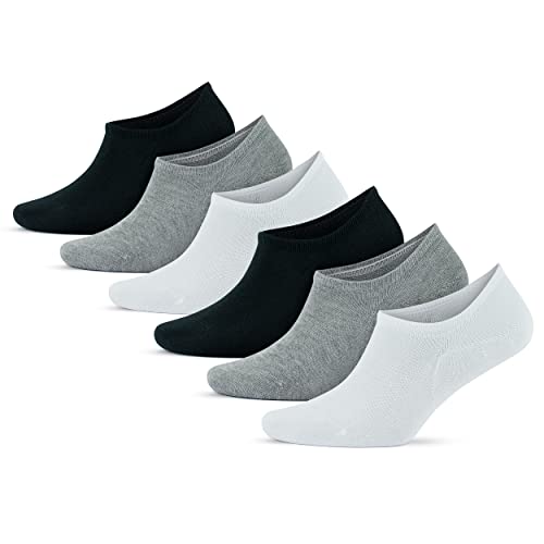 GoWith 6 Paar Bambus (Viskose) Sneakersocken für Herren, Dünne Kurze Füßlinge, No Show Socken für Sommer, Atmungsaktiv, Bequem Schwarz Weiß, Grau 3103 von GoWith